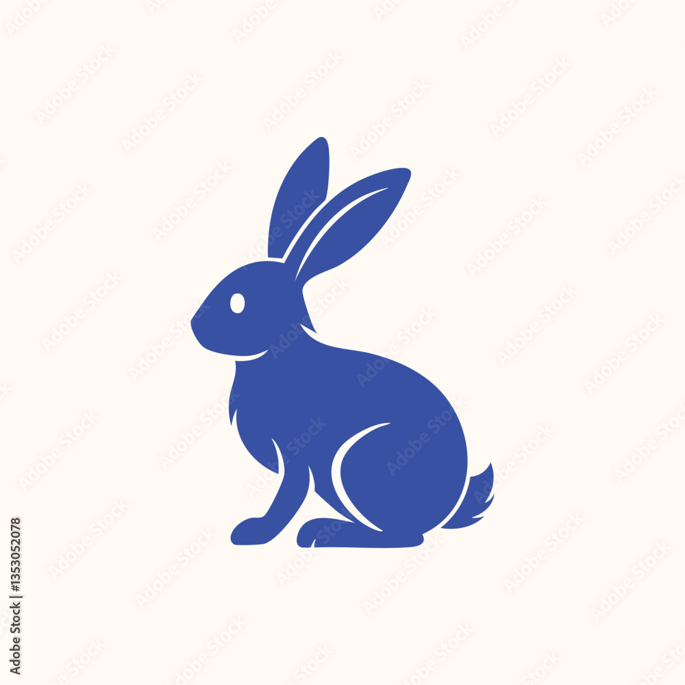 Obraz premium Rabbit silhouette isolated vector character
