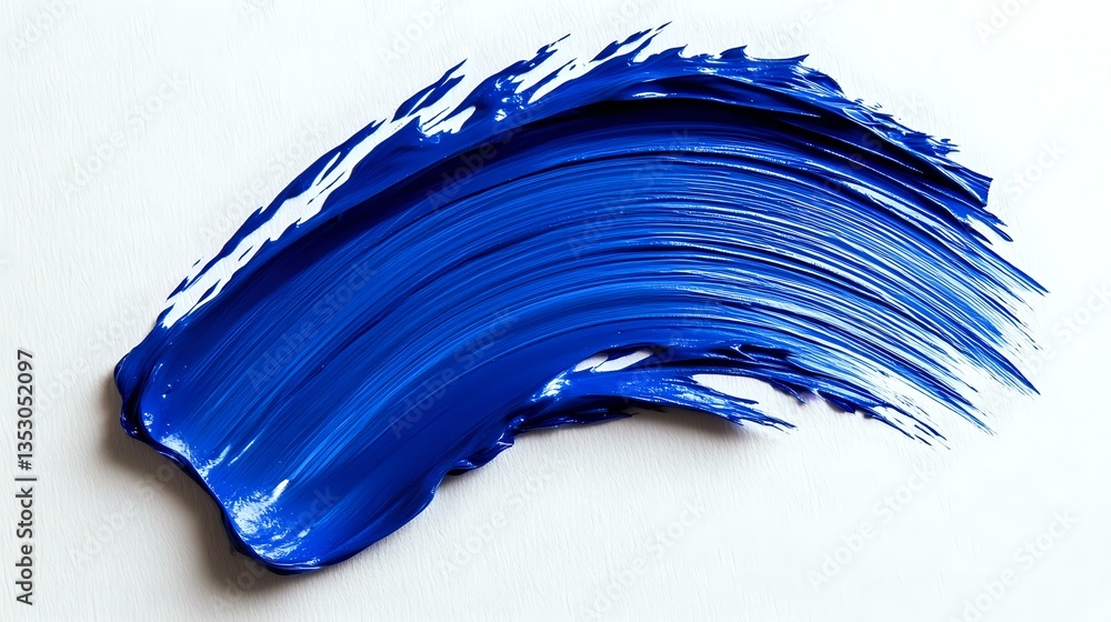 Blue paint stroke on white background, dynamic brushstroke texture with vibrant ultramarine pigment showing artistic movement and expressive gesture. Isolated for creative design. Blue paint stroke on white background, dynamic brushstroke texture with vibrant ultramarine pigment showing artistic movement and expressive gesture. Isolated for creative design.