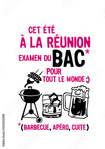 bac reunion barbecue apero cuite biere verre humour alcool