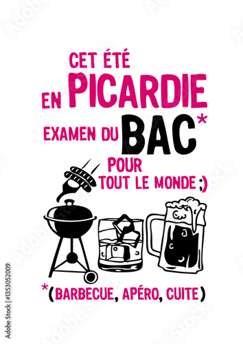 bac picardie barbecue apero cuite biere verre humour