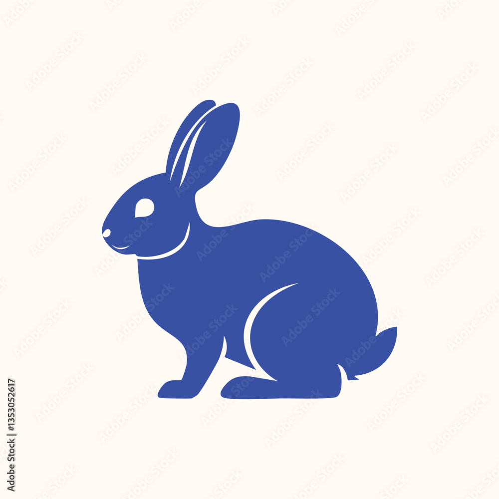 Fototapeta premium Rabbit silhouette isolated vector character