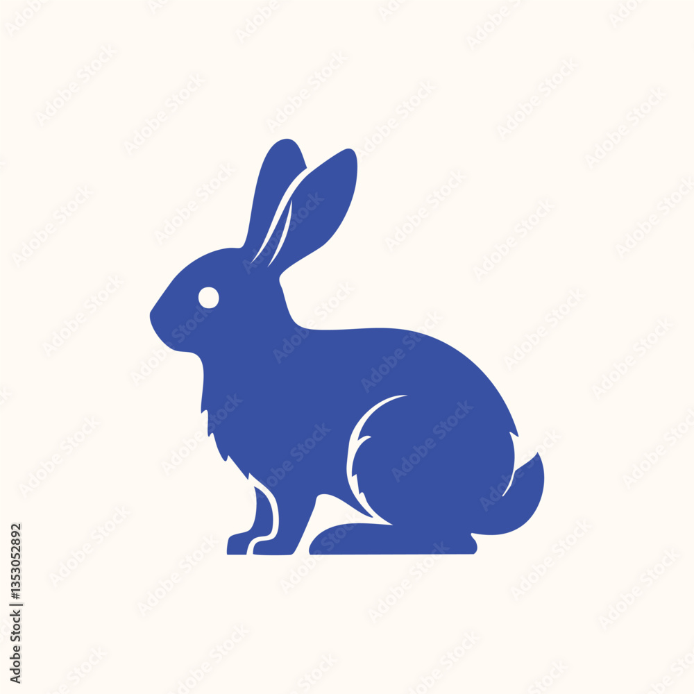 Rabbit silhouette isolated vector character Rabbit silhouette isolated vector character