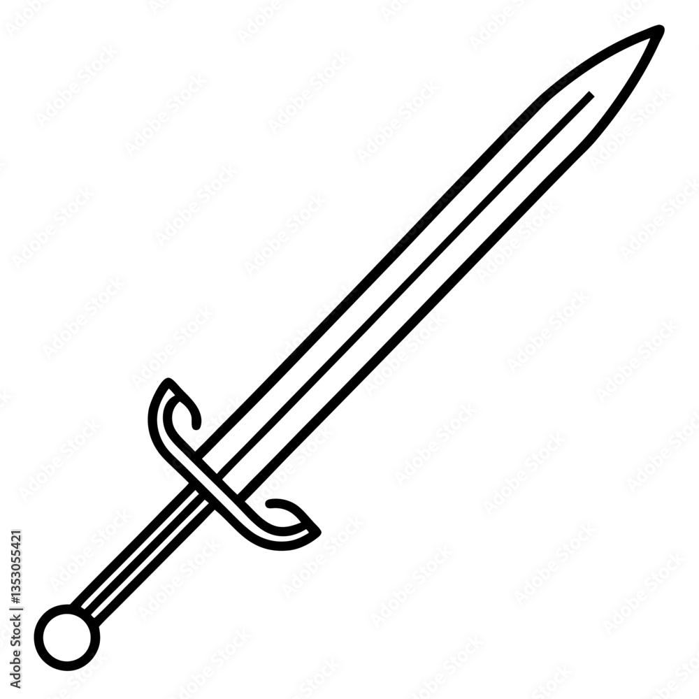 Medieval Sword Line Art Drawing Medieval Sword Line Art Drawing
