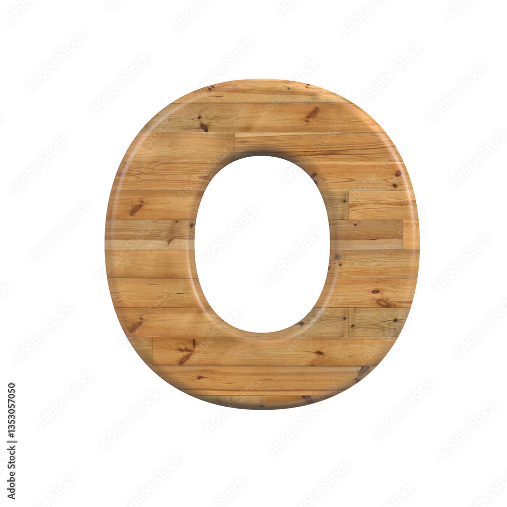 Obraz premium Wood letter O - Capital 3d pine font isolated on white background. This alphabet is perfect for creative illustrations related but not limited to Decoration, nature, wood...
