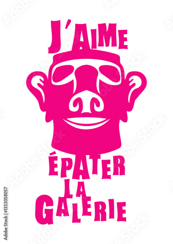 aime epater la galerie expression statue. humour