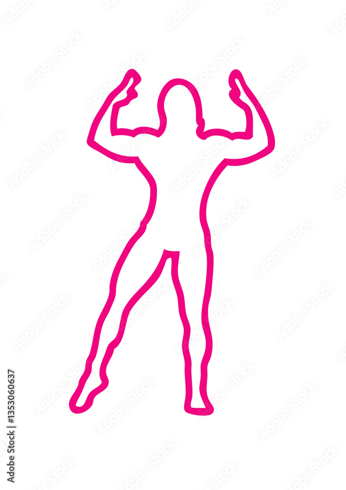 bodybuilding fitness femme tracé dessin pose bodybuilding fitness femme tracé dessin pose