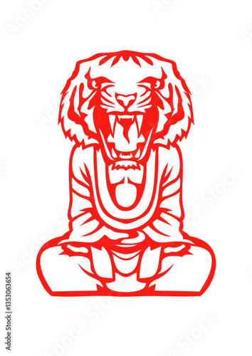 tigre tete bouddha boudha bouda