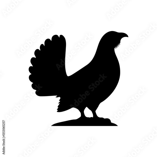 Capercaillie silhouette vector flat illustration design.