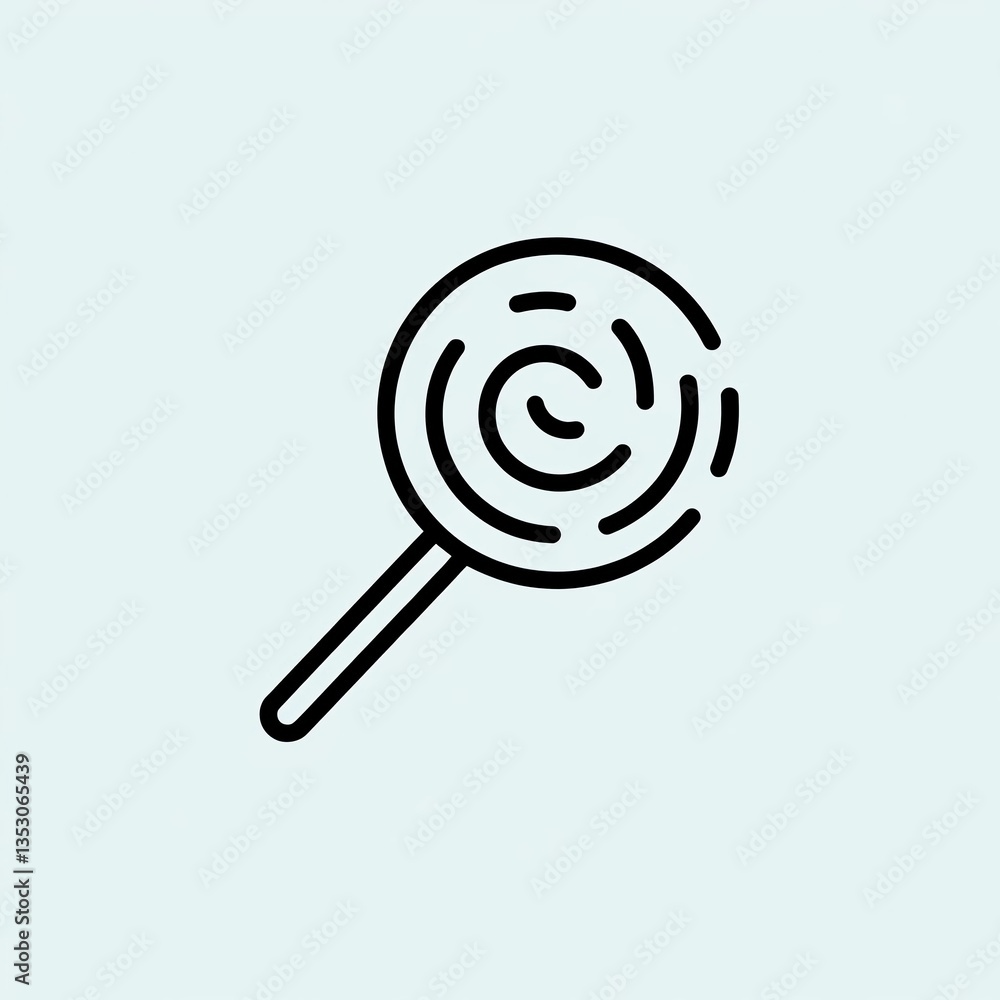 Round candy on stick with swirling pattern Sweet treat drawing icon Round candy on stick with swirling pattern Sweet treat drawing icon