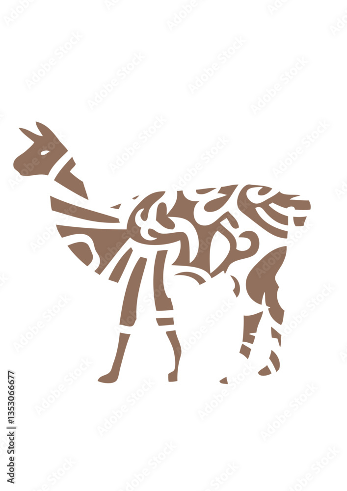 Fototapeta premium lama tribal animal design sauvage 