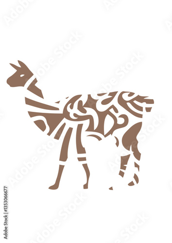  lama tribal animal design sauvage 