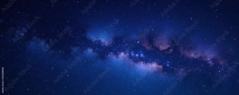 Fototapeta premium Dark night sky with stars and galaxy background , nebulae, stars