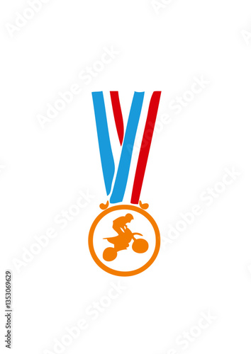 Champion medaille sport moto cross