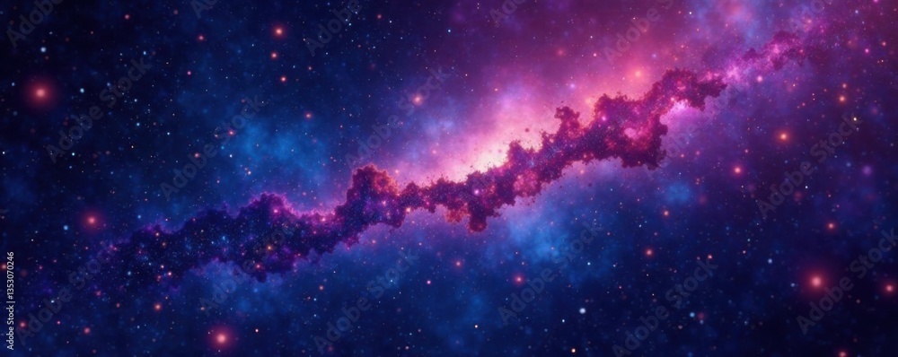 Obraz premium Deep Space Universe Background with Twinkling Stars, shimmering stars, universe