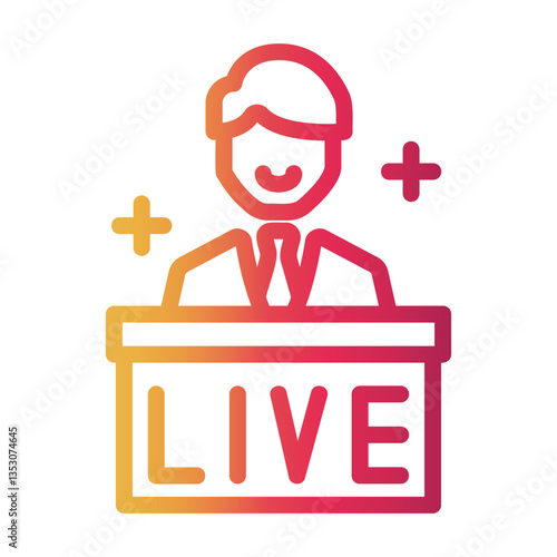 reporter Line Gradient Icon