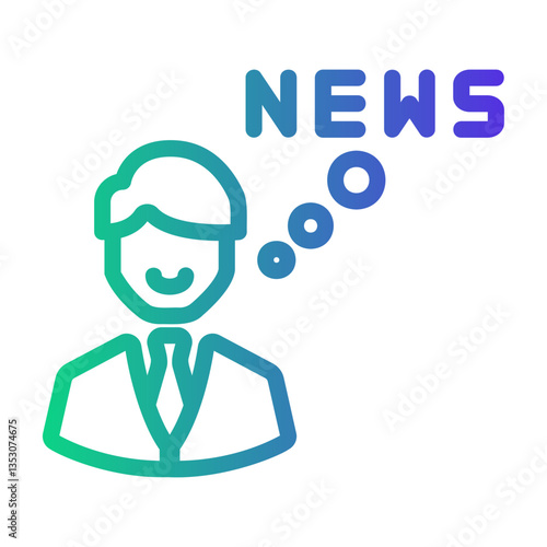 reporter Line Gradient Icon