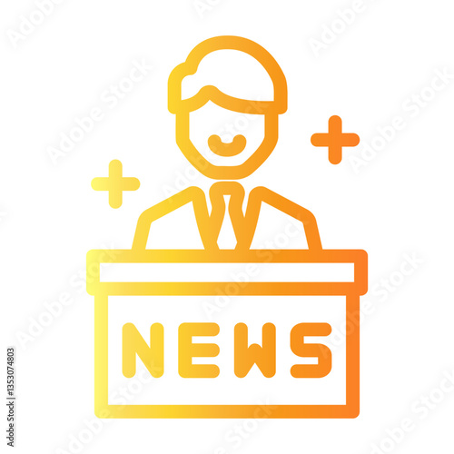 live news Line Gradient Icon