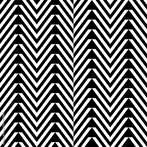 Zigzag lines. Jagged stripes. Seamless surface pattern design with triangular waves ornament. Repeated chevrons wallpaper. Herringbone motif. Digital paper for page fills, web designing, textile print