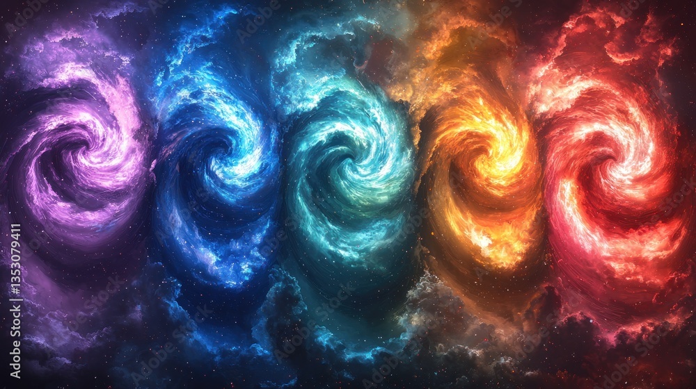 Cosmic Swirls: A Symphony of Celestial Nebulae Cosmic Swirls: A Symphony of Celestial Nebulae