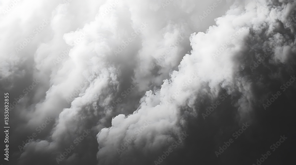 Obraz premium 부드러운 흰 연기가 퍼지는 장면, AI 생성