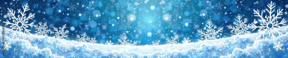 Icy winter landscape with intricate hand-drawn snowflake silhouettes, winter wonderland, snowflake silhouette Icy winter landscape with intricate hand-drawn snowflake silhouettes, winter wonderland, snowflake silhouette