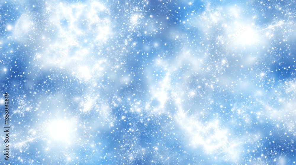 Naklejka premium Winter Sky Background with Sparkling Stars