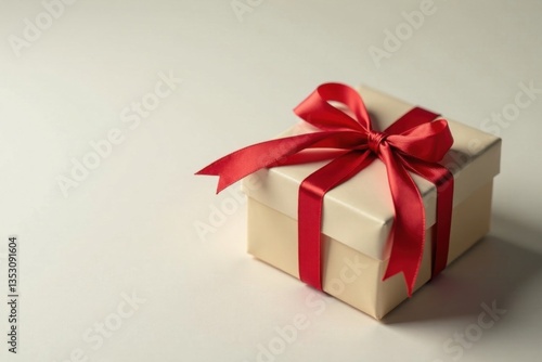 Wallpaper Mural Minimalist design of Christmas present wrapped in paper with ribbon tied, minimalist, Gift Torontodigital.ca