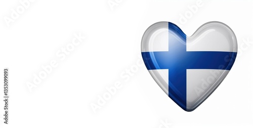 Heart-shaped finnish flag design on white background Free Download Heart-shaped finnish flag design on white background - GFXLoad