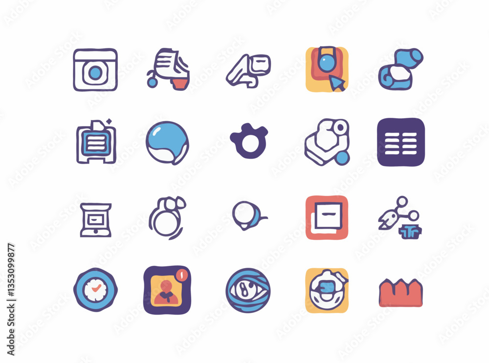 Clean and Simple App Iconography for Website UI Clean and Simple App Iconography for Website UI