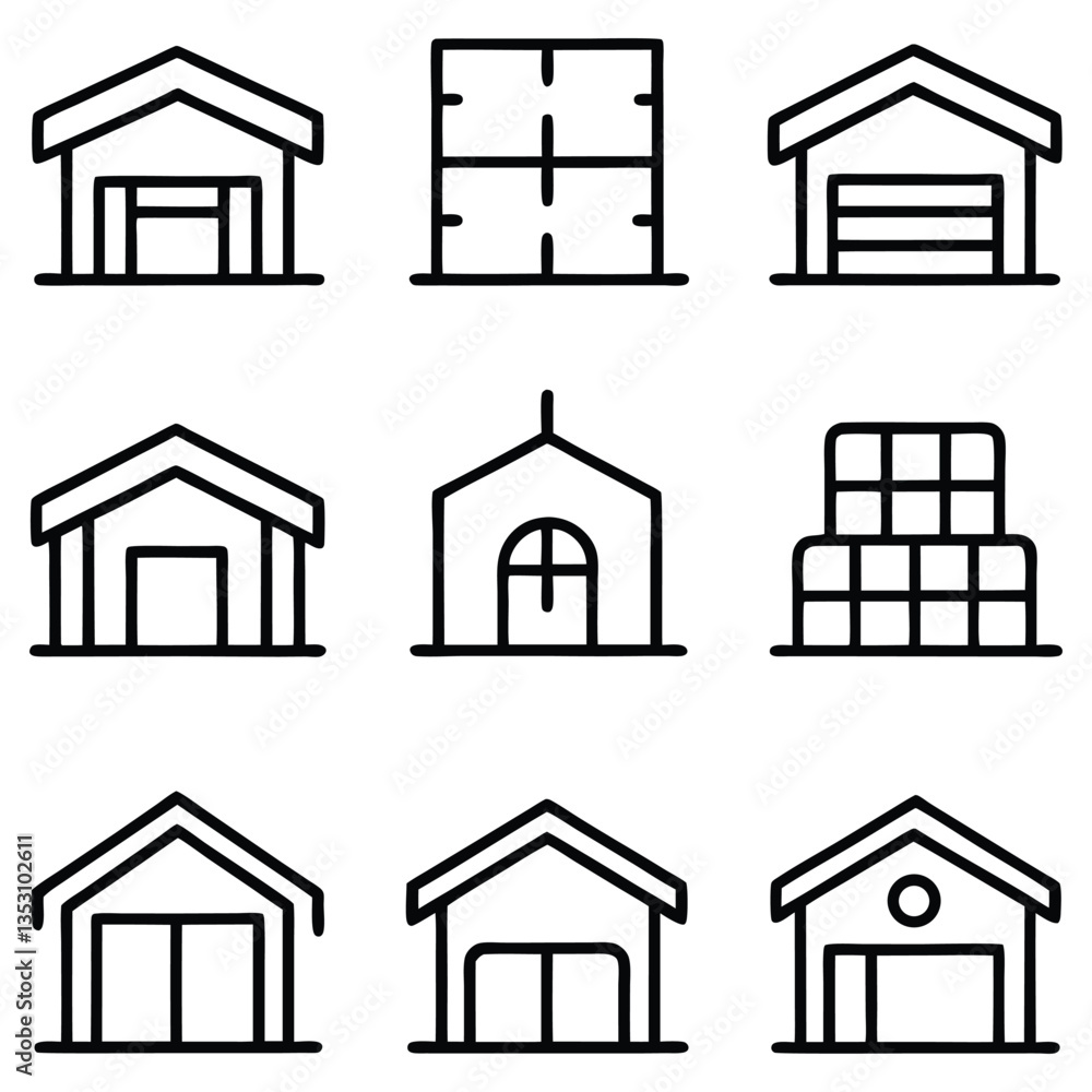 House icons set offers a diverse collection of dwelling symbols