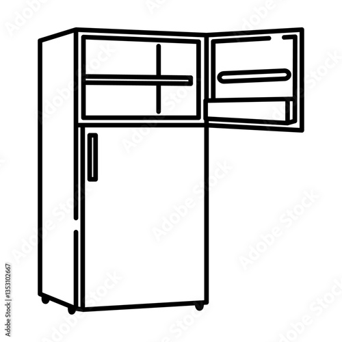 refrigerator outline illustration. fridge black line illustration
