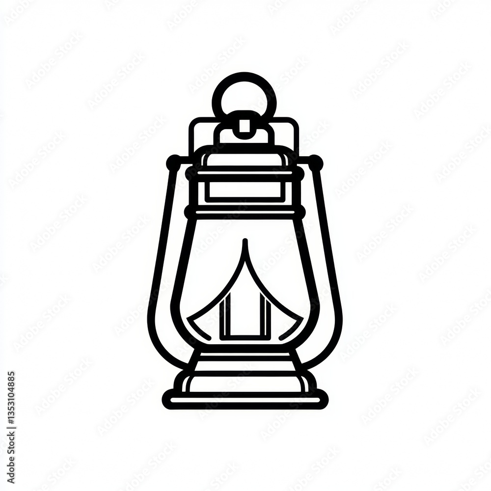 Oil Lantern Line Art Oil Lantern Line Art