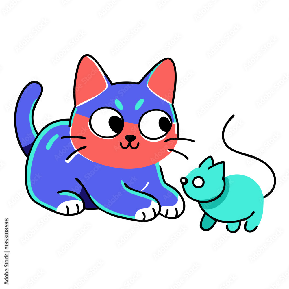 Obraz premium cat and mouse