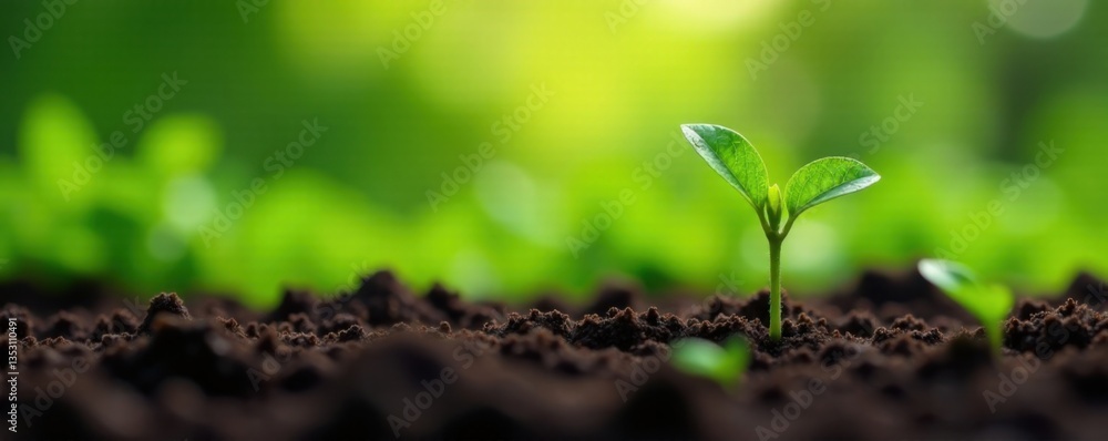 Tiny coffee seedlings emerge from soil, surrounded by lush greenery , agriculture, greenery, sprouting Tiny coffee seedlings emerge from soil, surrounded by lush greenery , agriculture, greenery, sprouting