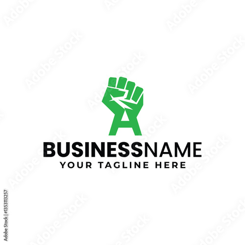 Letter A fist logo design