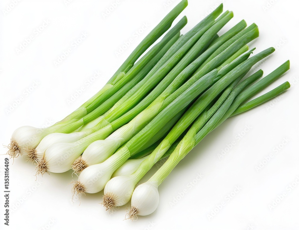 Fresh green onions, bunch of scallions Fresh green onions, bunch of scallions