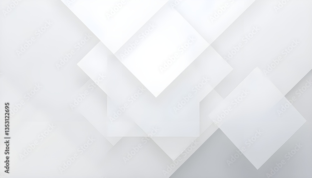 Obraz premium White Abstract Geometric Background – Minimalist Overlapping Shapes