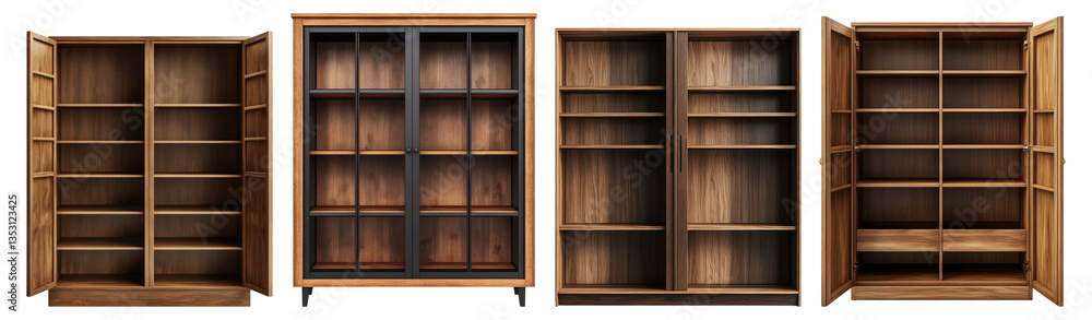 Four Stylish Wooden Cabinets with Open and Closed Shelving Designs Four Stylish Wooden Cabinets with Open and Closed Shelving Designs