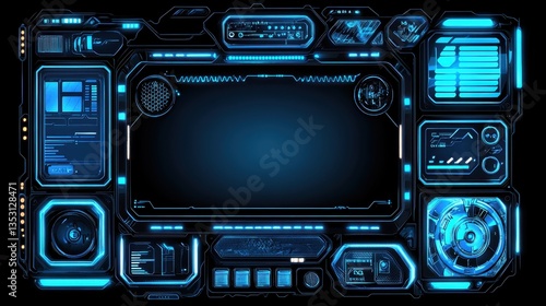 Futuristic HUD Frame SciFi Interface Display.