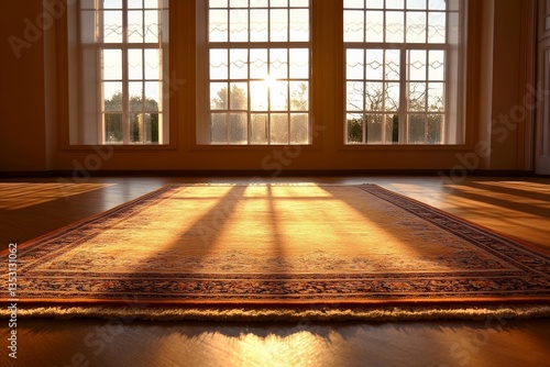 Wallpaper Mural Golden sunlight on prayer rug in a sunlit room Torontodigital.ca
