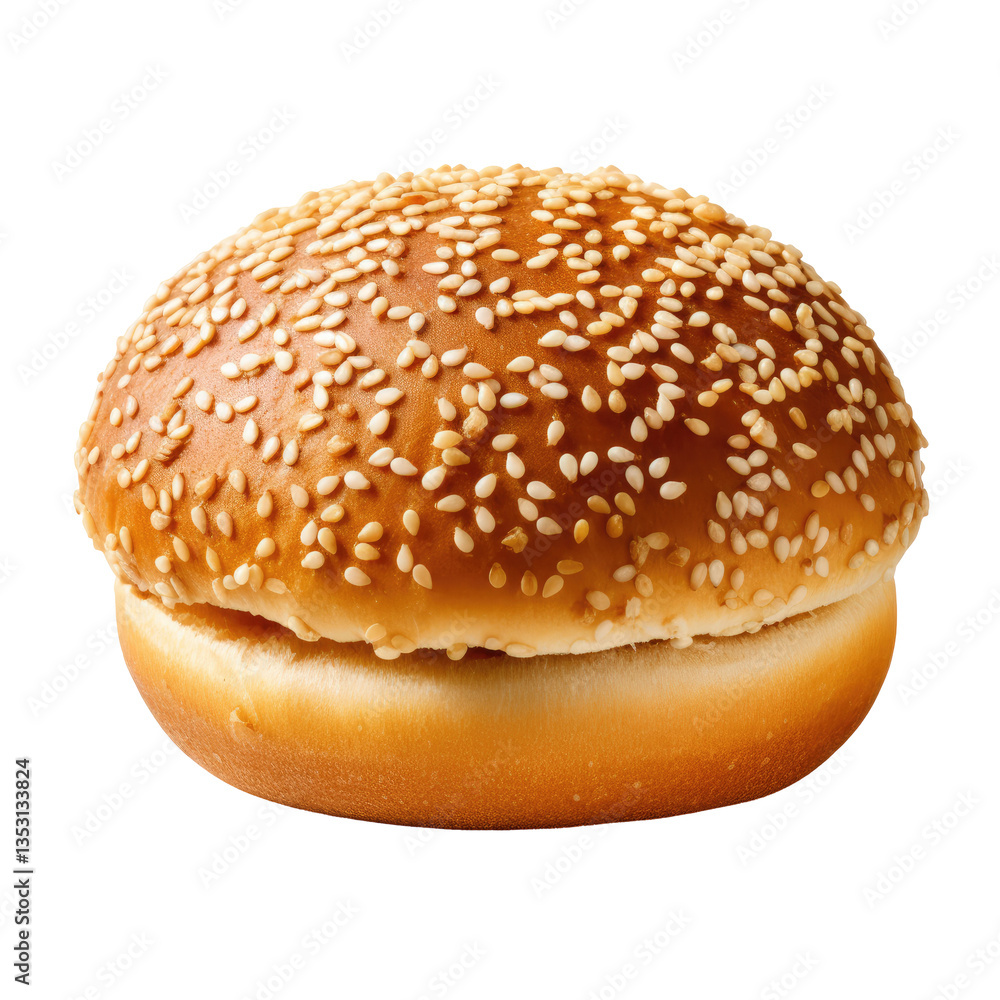 sesame seed hamburger on transparent background sesame seed hamburger on transparent background