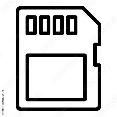 Cuadro en lienzo Memory card icon. Vector line icon