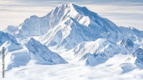 Snow-Capped Mountains in Denali National Park, Alaska
