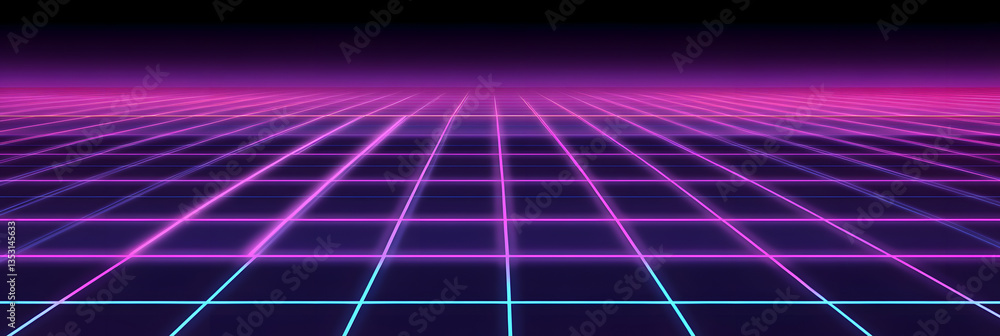 Neon Grid: Retro 80s Synthwave Design Neon Grid: Retro 80s Synthwave Design