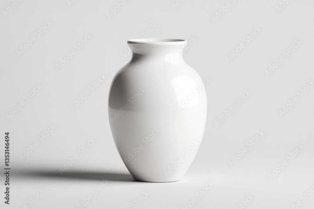 Elegant white vase on plain background Elegant white vase on plain background