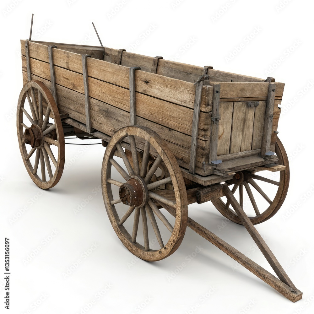 Fototapeta premium old carriage on white background