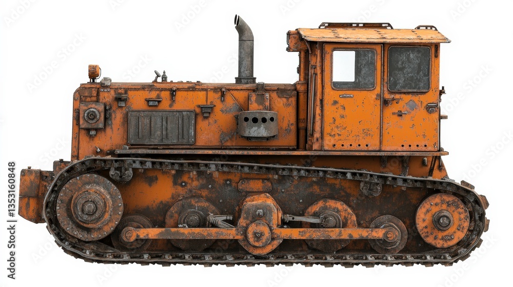 Heavy Machinery in White Background for Cleanup Concept Heavy Machinery in White Background for Cleanup Concept