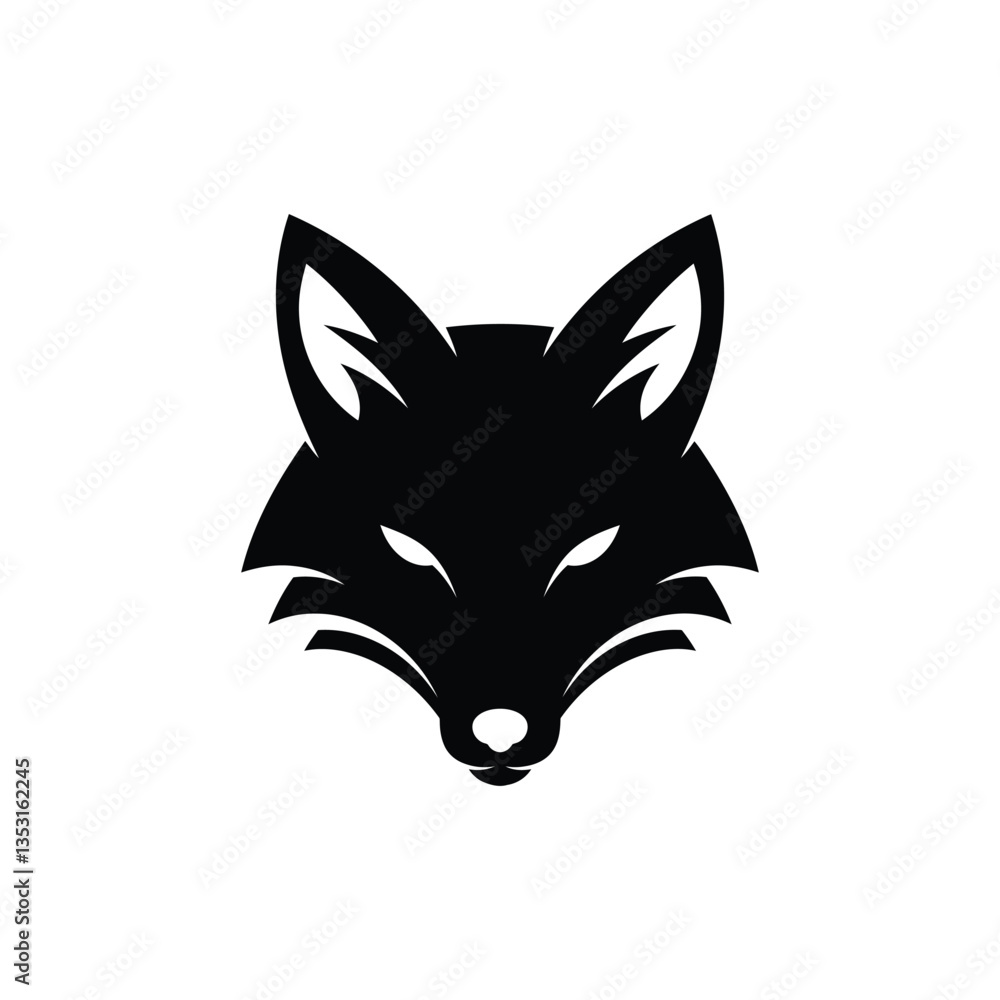 Fierce Fox Head Logo Vector Illustration, EPS Format, Animal Icon, Black Silhouette, Wildlife Design Fierce Fox Head Logo Vector Illustration, EPS Format, Animal Icon, Black Silhouette, Wildlife Design
