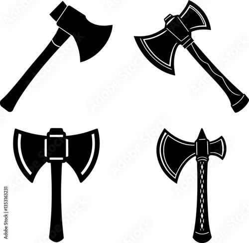 axe silhouette vector illustration