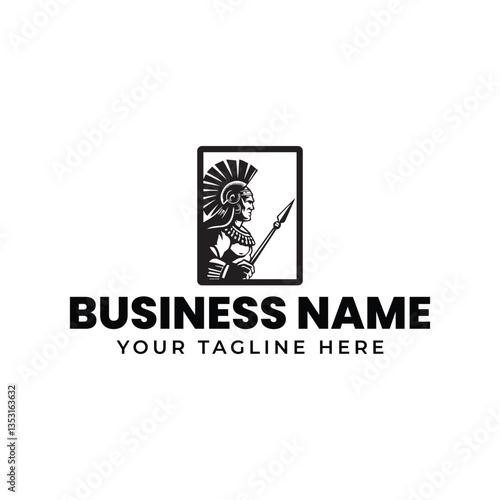 Spartan Warrior logo design template